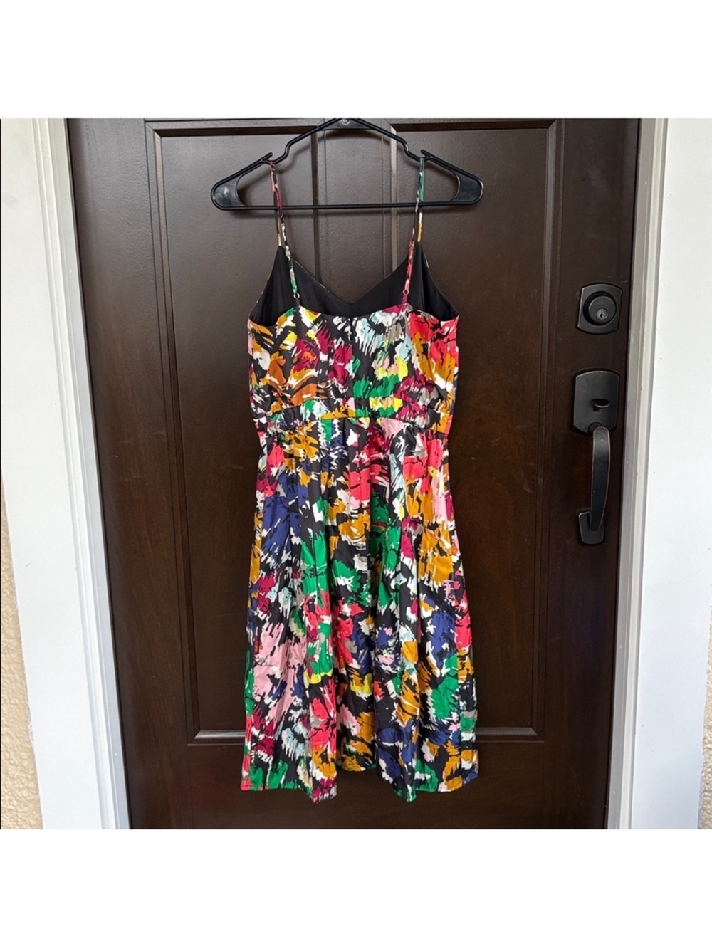 J.Crew 100% Silk Brushstroke Abstract Floral Fit & Flare Dress Size 2 Lined - Picture 11 of 13